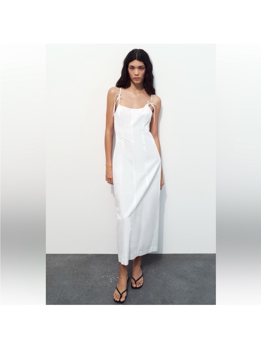 Zara Bow Gabardine Midi Dress